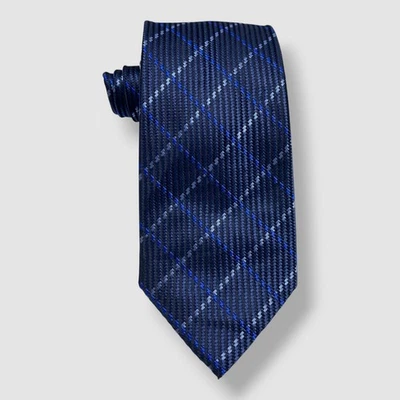 Corbata de cuello de vestido de seda a cuadros azul Sean John para hombre, 58 x 3,25 Foto 1 de 2