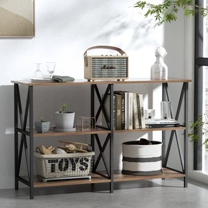 Artiss Console Table 120CM 3-tier Walnut Xiah - Picture 1 of 8