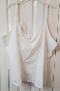 Damen einfarbiges weißes Camisole Tanktop - verstellbar - Stretch - ÜBERGRÖSSE 6X - neu ohne Etikett - Bild 1 von 5