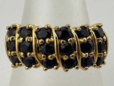 ANILLO ROSS SIMONS CHAPADO EN ORO 925 ZAFIRO AZUL TALLA 7,75 K622A Foto 1 de 4