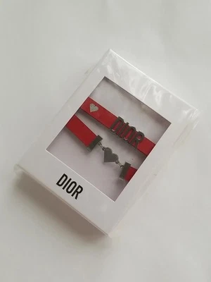 Pulsera de cadena Dior doble envoltura roja Foto 1 de 2