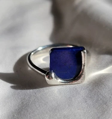 Anillo Tiffany & Co Splash De Colección Raro Talla 7 Piedra Lapislázuli Azul Foto 1 de 4