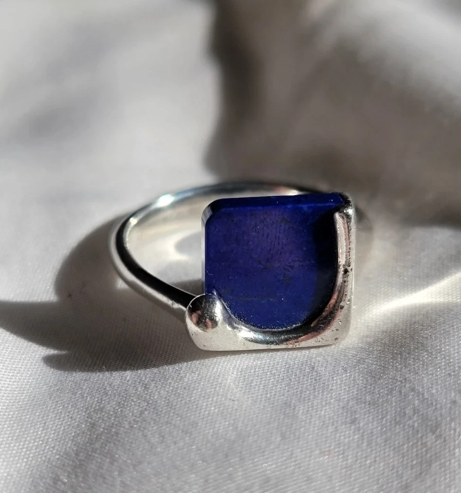 Anillo Tiffany & Co Splash De Colección Raro Talla 7 Piedra Lapislázuli Azul Foto 1 de 4