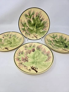 Cico Germany - German 7.5" Antique Majolica Grapevine Leaf Plate - Set Of 4 ! - Picture 1 of 13