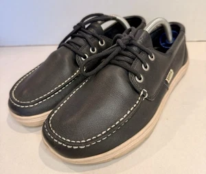 LEMS "MARINER" LEDER marineblau minimalistische BOOTSSCHUHE Herren Größe 6,5 Damengröße 8,5 - Bild 1 von 7
