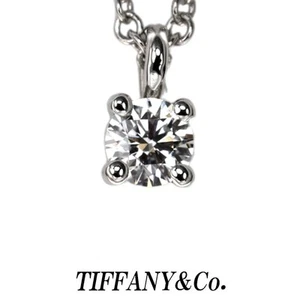 Limit Tiffany Diamond Solitaire Pendant Pt950 Necklace Single Grain 4 Claws Jw12 - Picture 1 of 7