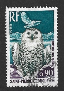 St. Pierre & Miquelon 1973 #428 Snow Owl - VF Used - Picture 1 of 2