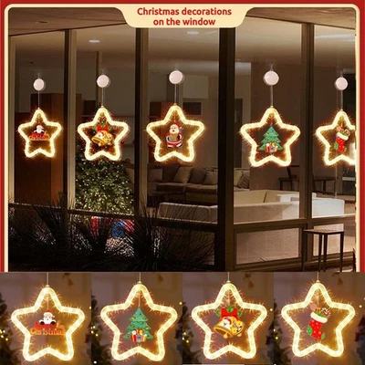 LED Sterne Lichterkette warmweiß Weihnachten Advent Leuchte Fenster Xmas Dekor - Bild 1 von 4