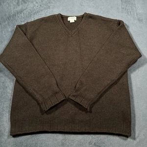 J Crew Sweater Herren Large braun Wolle Strickpullover V-Ausschnitt klassisch lässig warm - Bild 1 von 9