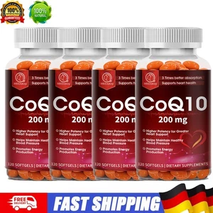 4*120 Kapseln Coenzyme Q10 Kapseln hochdosiert - 200mg - 100% CoQ10 Ubiquinon - Bild 1 von 8