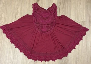 Canotta donna ultra rosa marrone bordeaux all'uncinetto e trasparente taglia GRANDE - Foto 1 di 19
