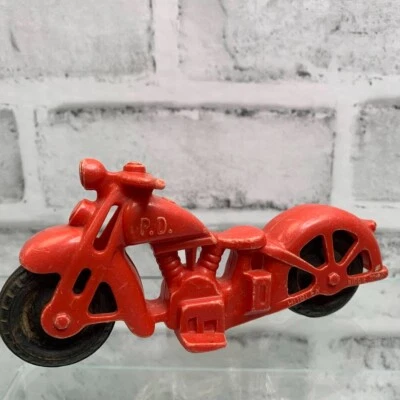Винтажная пластиковая детская игрушка Hubley для полиции Harley Davidson мотоцикл красная - Изображение 1 из 4
