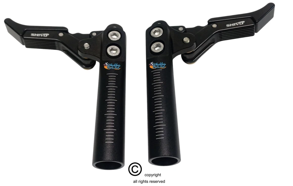 Frenos de tijera de aluminio para silla de ruedas bloqueo de rueda. Se adapta a la mayoría de las sillas de ruedas estándar Foto 1 de 4