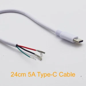 1 pieza 20 cm USB C Tipo-C Macho Enchufe 2/4 Cables Cable de Alimentación Coleta Hágalo Usted Mismo Blanco 5A - Imagen 1 de 5
