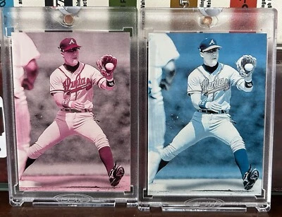 1997 TOPPS VAULT COLOR SEPARATION PROOF BLANK BACK Chipper Jones Braves 1/1 COA - Image 1 of 4