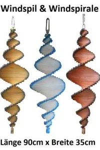 Garten Windspiel Windspirale aus Holz, Länge 90cm, viele Farben - Bild 1 von 11