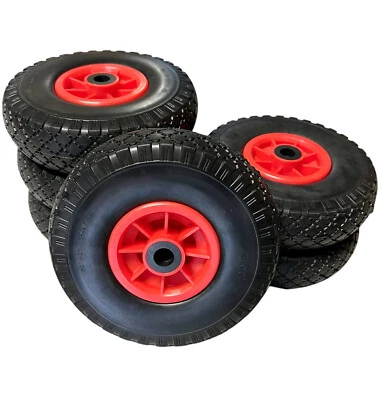 6x KOVA® PU Rad 260mm Sackkarrenrad 3.00-4 Vollgummi Sackkarre Pannensicher S/R