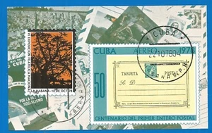 sCUBA Sc# C305 EXFILNA postcards SOUVENIR SHEET airmail 1978 Used / cto - Picture 1 of 1