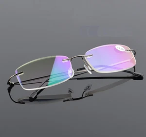 Randlose Lesebrille Titanlegierung leichte quadratische Leser +1,0 ~ + 4,0 - Bild 1 von 25