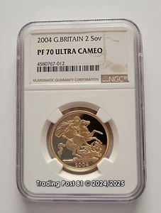 2004 GREAT BRITAIN - 2 Pounds Gold Sovereign - NGC Proof 70 Ultra Cameo - Picture 1 of 2