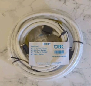 🏇🏻 HSD KIT Incl 12 ft Coax, 6 ft Coax, 7 ft Cat 5e, 2-Way Splitter 606211-PPC - Picture 1 of 2