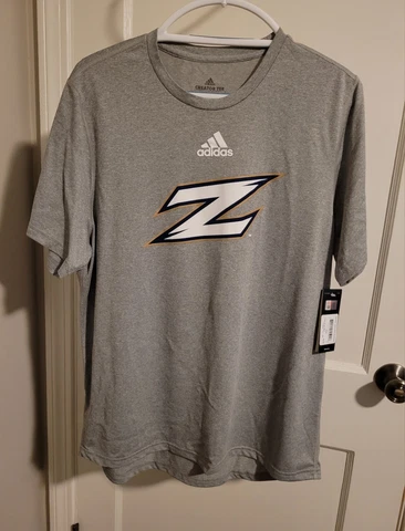 University of Akron Zips Adidas Creator Tee Shirt Gray Adult Large New w/ Tags Cover