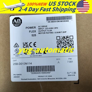 25B-D013N114 PowerFlex 525 5.5kW 7.5Hp AC Drive New Sealed Allen-Bradley - Picture 1 of 5