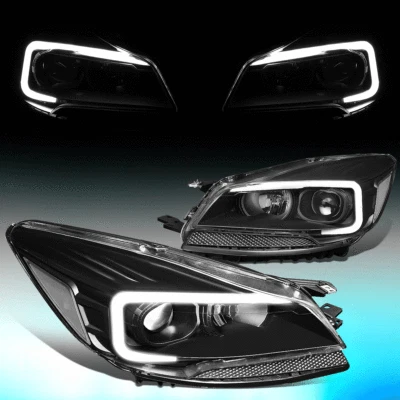 FOR 2013-2016 FORD ESCAPE LED DRL PROJECTOR HEADLIGHT HEADLAMPS BLACK HOUSING - Image 1 of 4