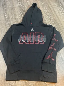 Jordan Sweatshirt Boy's Large (12-13yrs) Basketball Black/Red Pullover Hoodie - Picture 1 of 8