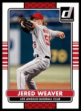 2015 Donruss Jered Weaver Baseball Card Los Angeles Angels #103