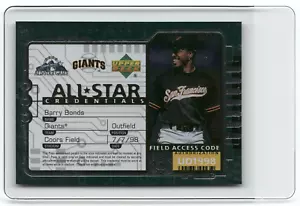 Credenciales All-Star 1998 Upper Deck Barry Bonds #AS18 GIGANTES DE SAN FRANCISCO - Imagen 1 de 2
