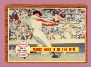 1962 Topps #234 Roger Maris Wins it in The 9th Baseball Card EX sm wrk lse - Picture 1 of 2
