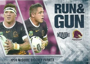 2016 NRL Elite Run & Gun (RG 2 / 32) Josh McGUIRE / Corey PARKER Broncos - Picture 1 of 1