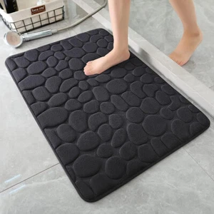 Memory Foam Bath Mat Cobblestone Bathroom Rugs Super Water Absorbent - Picture 1 of 5