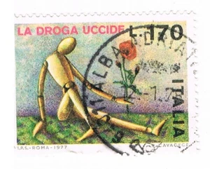 1977 - L.170 FRANCOBOLLI ITALIA - LA DROGA UCCIDE - Picture 1 of 1
