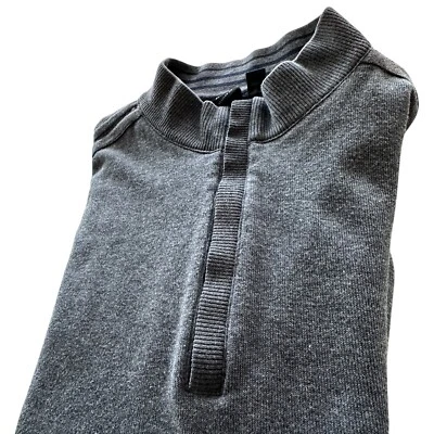 Pullover Boss Hugo Boss 1/4 Cremallera Para Hombre Talla XXL Calce Regular Gris Azul Borde Algodón Foto 1 de 4