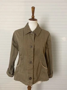 Chaqueta de mezclilla marrón abotonada tipo militar utilitaria WOOLRICH para mujer talla M - Imagen 1 de 6