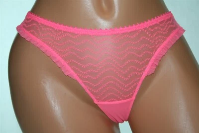 Tanga y volantes en las piernas talla XS Melocotón Oscuro Transparente Afideliz Tanga Flor Rosa Foto 1 de 2