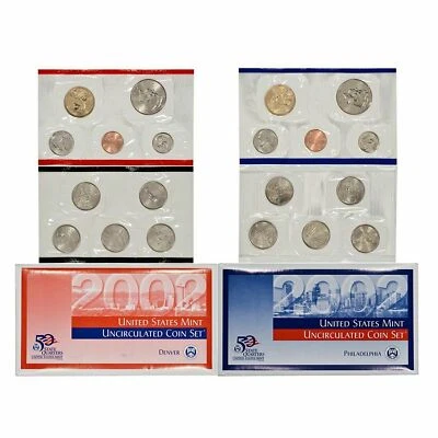 E3  2002 P D US Mint Set  20 coins DENVER PHILADELPHIA - Image 1 of 2