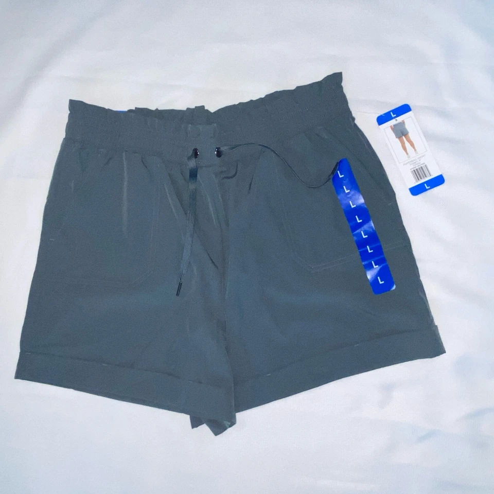 Danskin Women's Paperbag Shorts Stormy Weather Size L