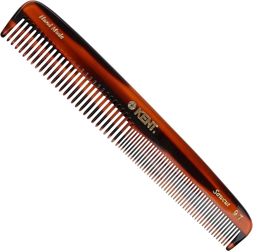 Kent Brushes 9T Dressing Table Comb 190mm Handmade Coarse Toothed Thick Hair - Image 1 of 1