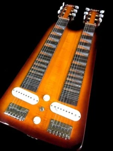 CUSTOM DOUBLE NECK 6/6 WESTERN SWING SUNBURST ELECTRIC LAP STEEL GUITAR - Picture 1 of 5