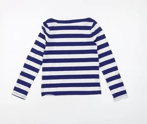Gap Girls Striped Long Sleeve T-Shirt in Blue, Size M - Picture 1 of 12