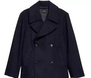 Banana Republic Men's Pea Coat Wool Blend Navy Blue NWT XXL $250 - Picture 1 of 4