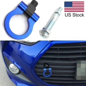 For 2012-2017 Hyundai Veloster Blue CNC Track Racing Style Metal Tow Hook Ring - Picture 1 of 7