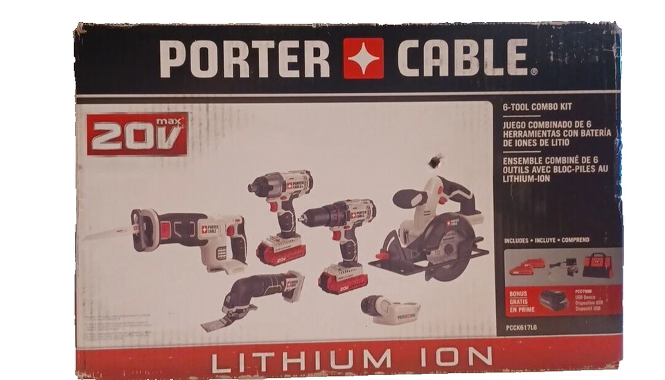 Porter Cable 6- Tool Combo Kit lithium Ion 20 V - Image 1 of 4