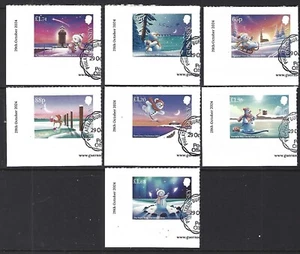 GUERNSEY 2024 THE SNOWMAN CHRISTMAS FINE USED SET OF 7 - Bild 1 von 1
