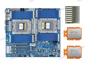 Gigabyte MZ73-LM1 (Rev. 2.0) Motherboard With 2x AMD EPYC 9684X CPU，8x 64GB RAM - Picture 1 of 5