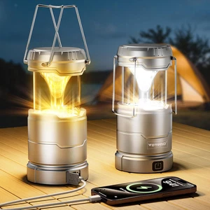 2 Pack Rechargeable Collapsible Camping Lantern 65 LED 3 Modes Waterproof - Picture 1 of 9