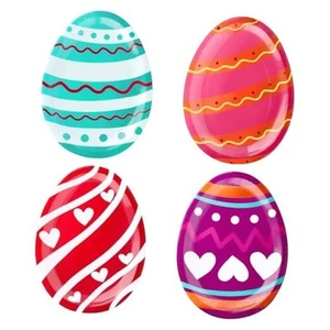 60Pcs Easter Paper Plates - 7 * 10 Inches Egg Shape Plate - Disposable Party - Picture 1 of 7